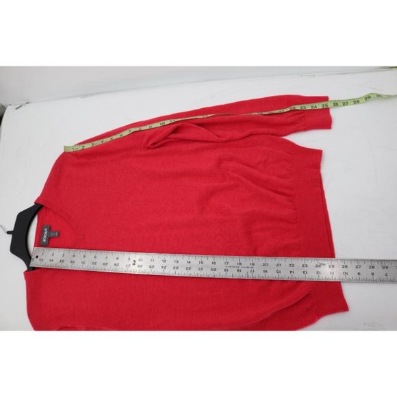 bonobos sweater Mens Large V-neck slim fit red merino wool knit jumper solid - Picture 8 of 9